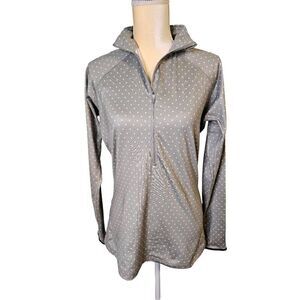 Nike Pro half zip gray with mint colored dots top. Size L.